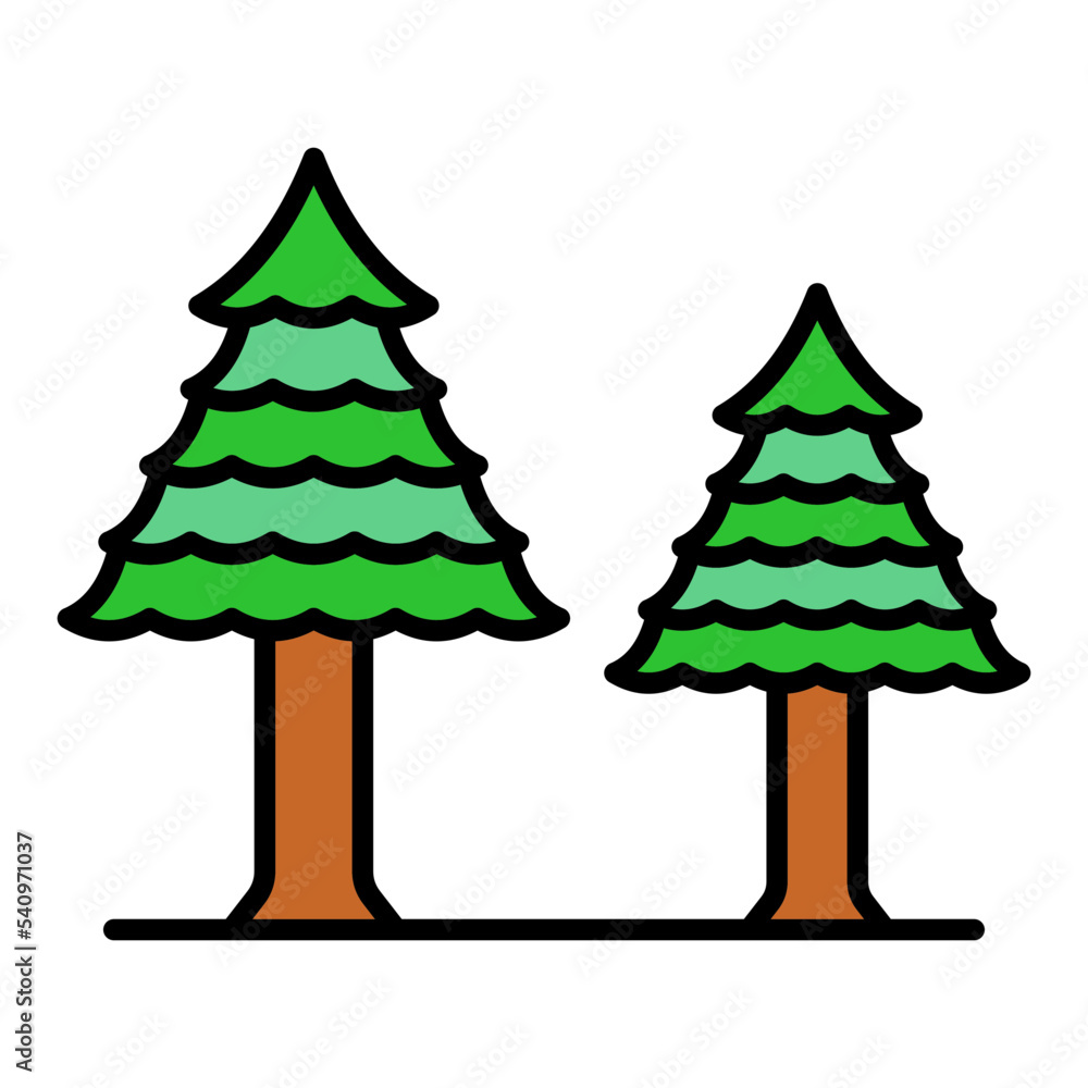 Fototapeta premium Pine Tree Filled Line Icon