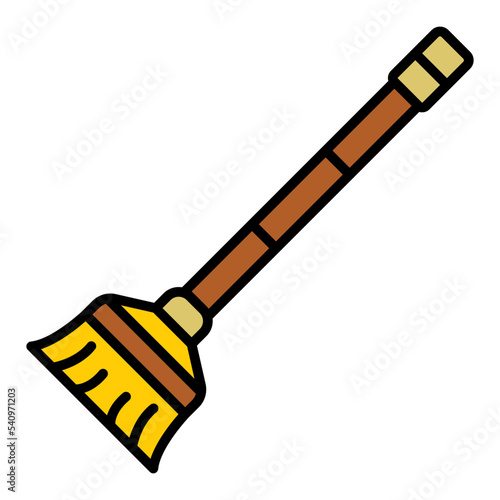 Broom Filled Line Icon