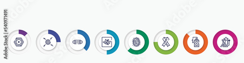 infographic element with outline icons. included prevention, pain, sterile mask, germ, bacterias, aids, hand sanitizer, medical laboratory vector.