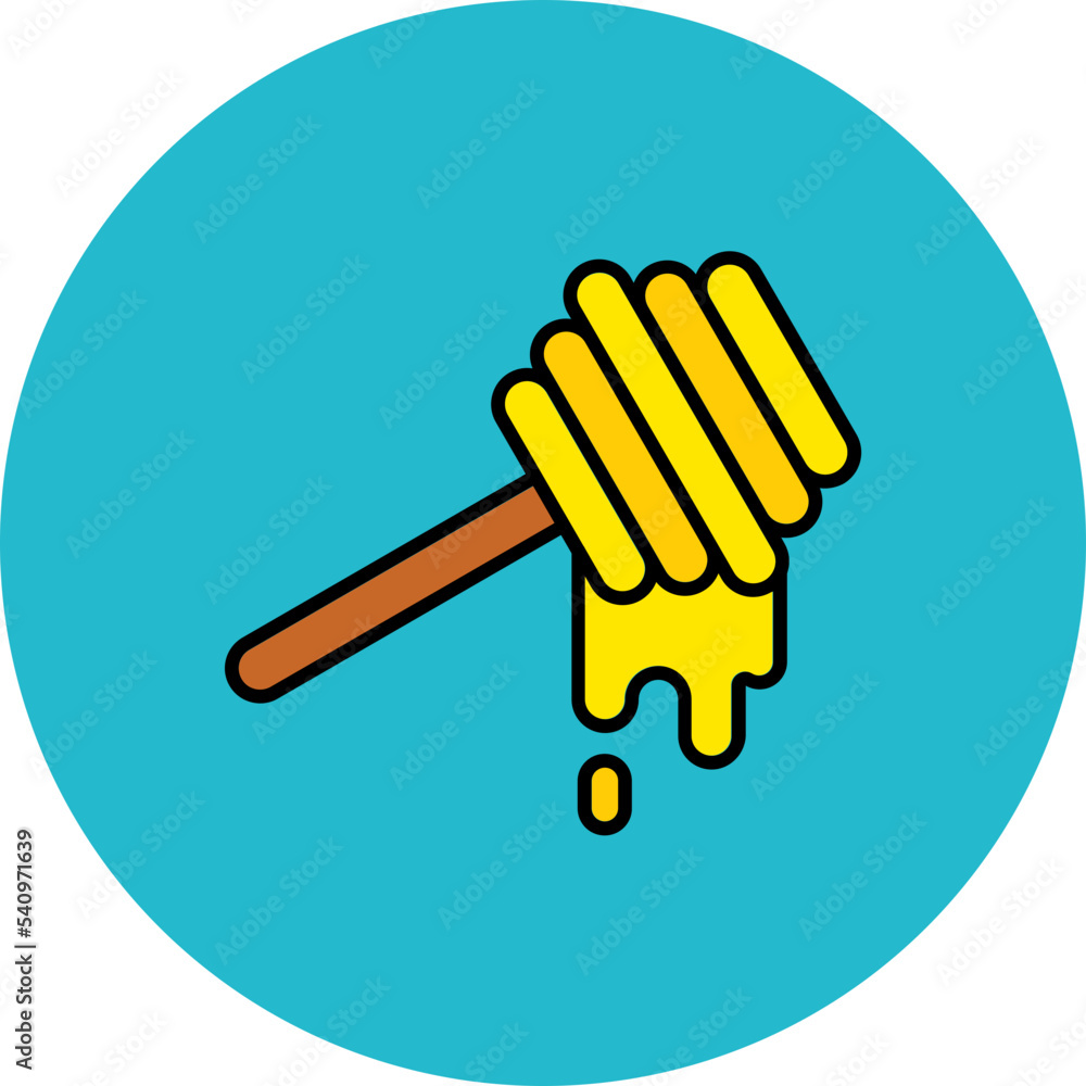 Honey Dip Multicolor Circle Filled Line Icon Honey Dip Multicolor Circle Filled Line Icon
