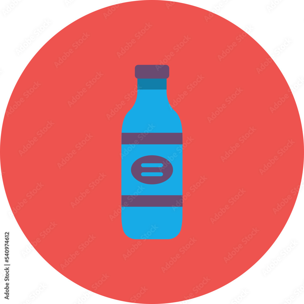 Bottle Multicolor Circle Flat Icon Bottle Multicolor Circle Flat Icon