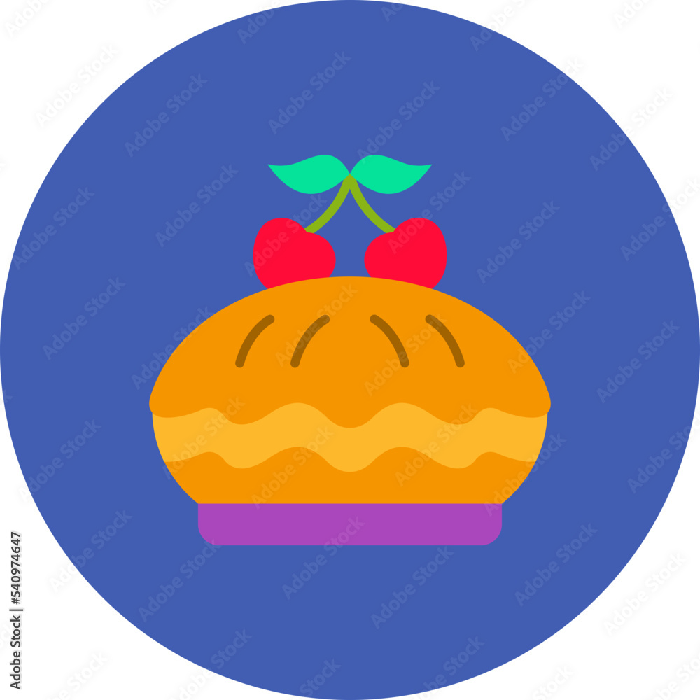 Cherry Pie Multicolor Circle Flat Icon Cherry Pie Multicolor Circle Flat Icon