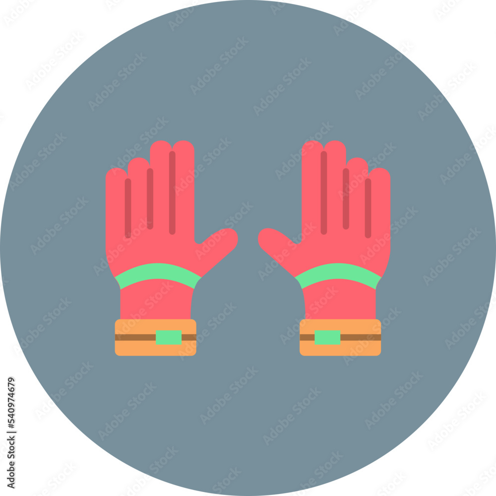 Gloves Multicolor Circle Flat Icon Gloves Multicolor Circle Flat Icon