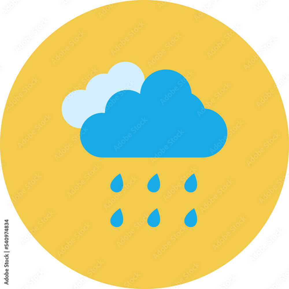Rain Multicolor Circle Flat Icon Rain Multicolor Circle Flat Icon