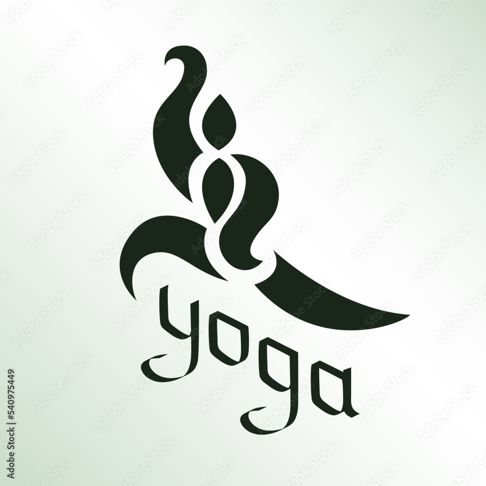 Obraz premium Yoga Logo Template. Silhouette of an Abstract Person. Creative Emblem. Symbol of Healthy Lifestyle. Art Design for Yoga Studio, Fitness, Dance or Sports Club. Vector Illustration