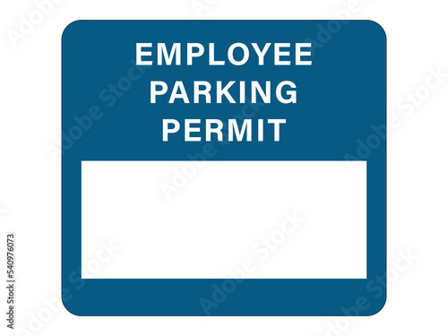 Parking permit hang tag employee 