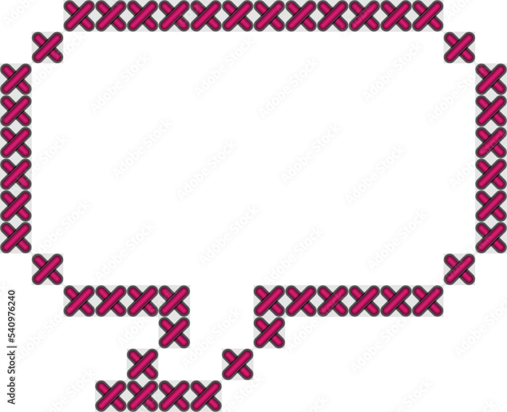 Obraz premium Cross stitch style geometry conversation frame