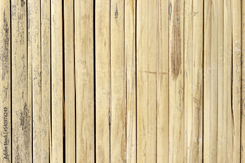 White bamboo fence texture background, pattern of natural wall for design art work.