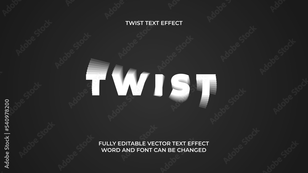 Editable twist text effect - obrazy, fototapety, plakaty 