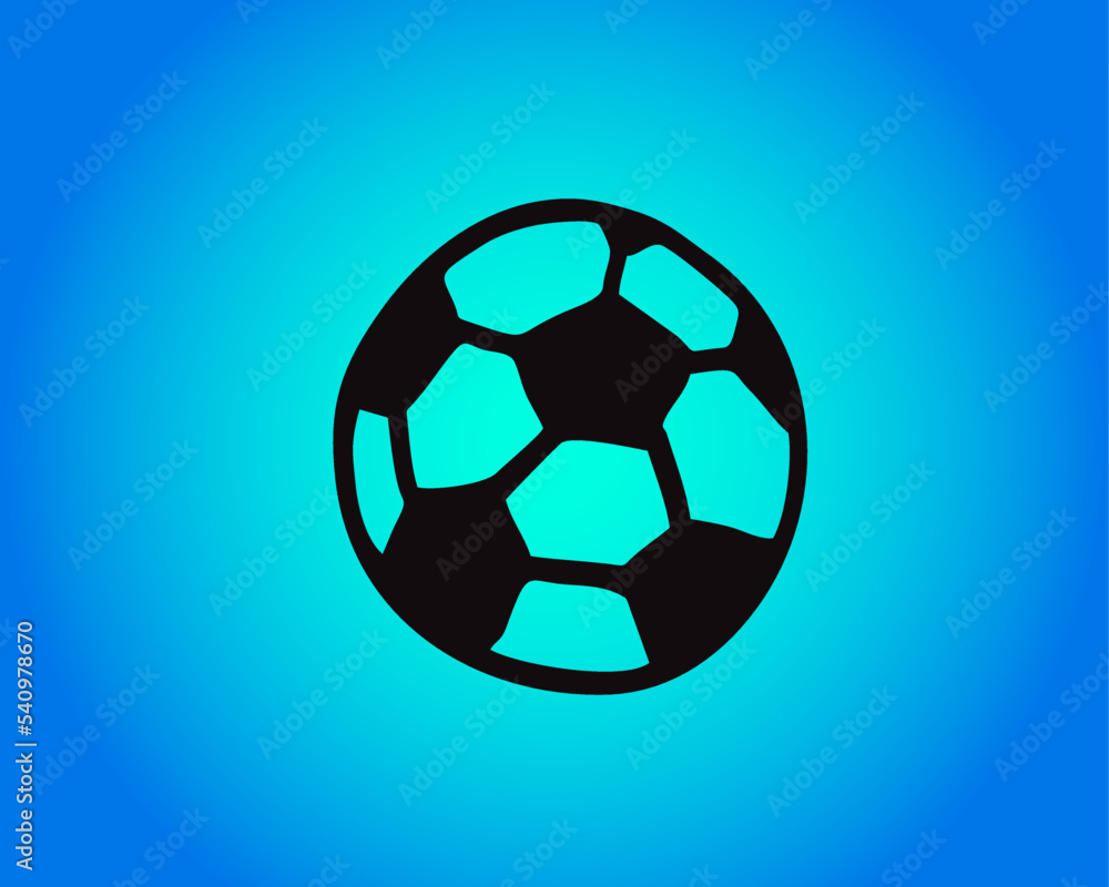 Obraz premium football ball black line vector