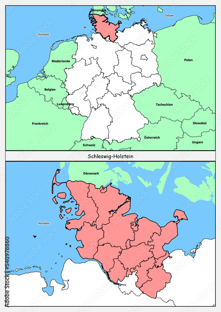 Bundesland Schleswig Holstein Karte Deutschland stumme Karte