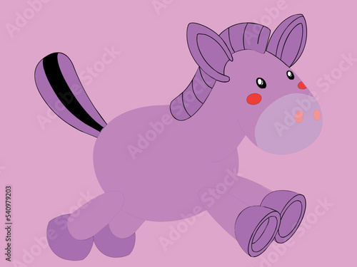 Simple cartoon character of cute pink unicorn isolated © prettygfx