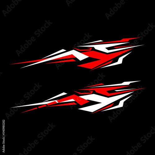 car body modification sticker design vector
