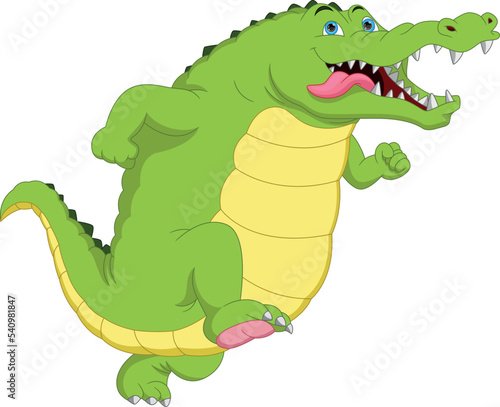 cartoon cute crocodile running