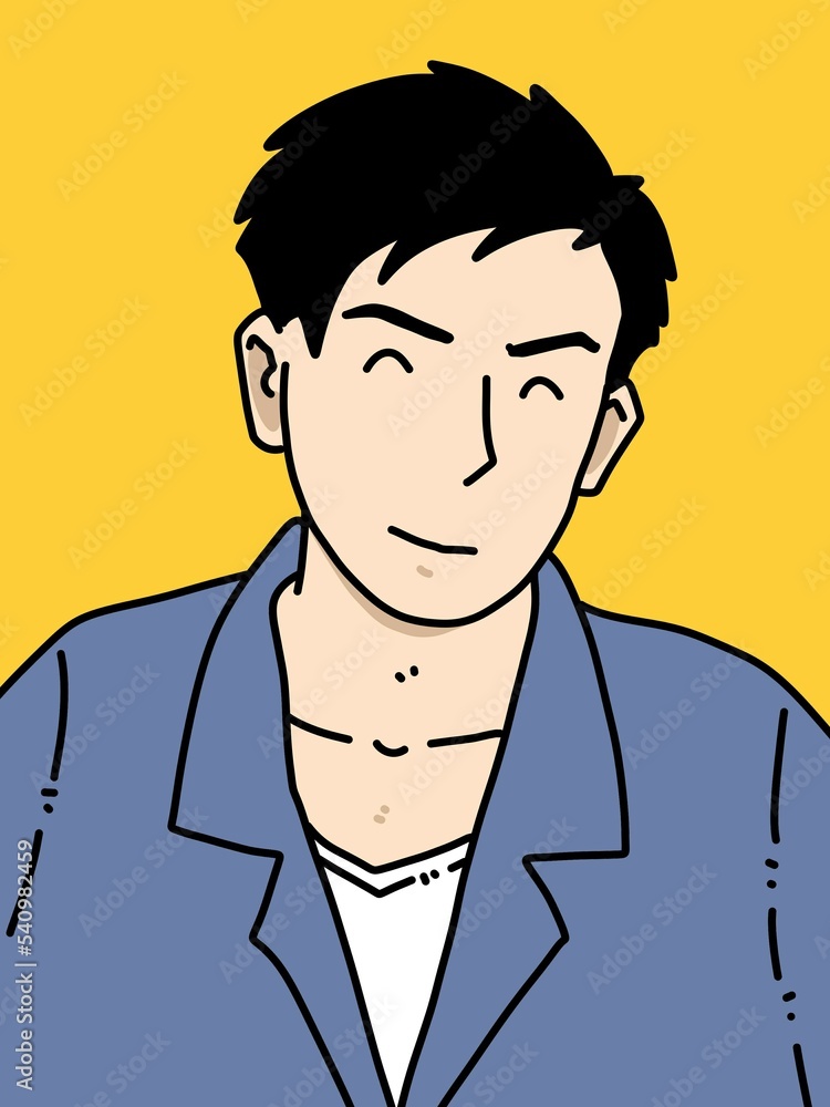 cute man cartoon on yellow background cute man cartoon on yellow background