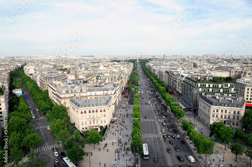 Panorama  Aussicht vom Arc de Triomphe  Paris  Frankreich  Europa