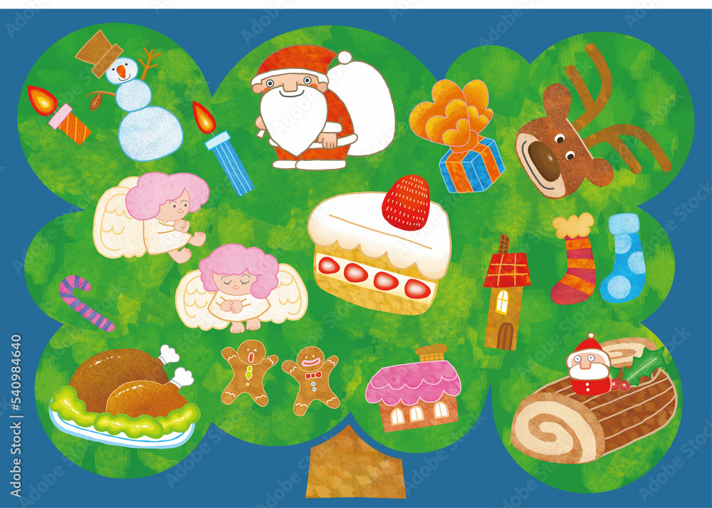 たくさんのオーメントが装飾されたクリスマスツリー たくさんのオーメントが装飾されたクリスマスツリー