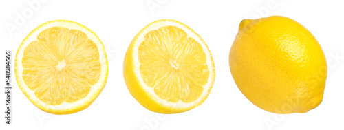 lemon fruit and half isolated on white background, the Fresh and Juicy Lemon, collection