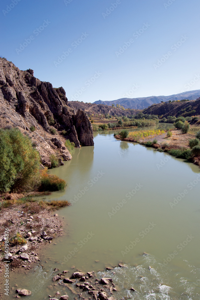 mountain river in the mountains, river in the mountains, mountain river landscape, Anatolia, autumn, turkey