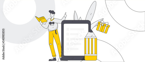 Invite friends for evaluation survey flat vector concept operation illustration
