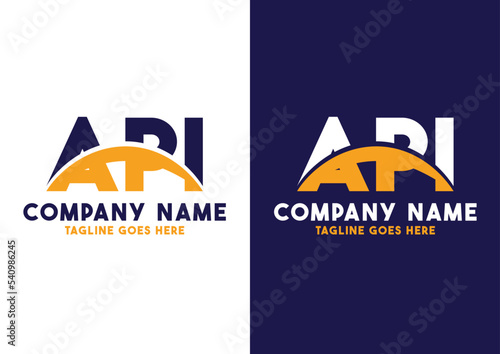 Letter API logo design vector template, API logo