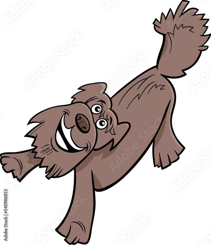 cartoon shaggy dog comic animal character looking up