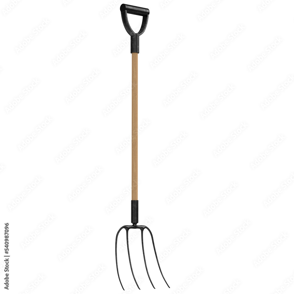 3d rendering illustration of a four tined pitchfork 3d rendering illustration of a four tined pitchfork