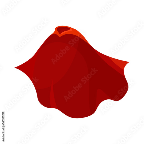 Scarlet Superhero cape for Halloween party cartoon illustration. Vampire mantle or satin cloak isolated on white background. Carnival costume, accessory concept