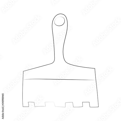 Putty knife lineart icon. Linear vector construction tool on white background