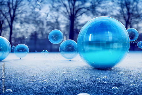 Blue bubble background