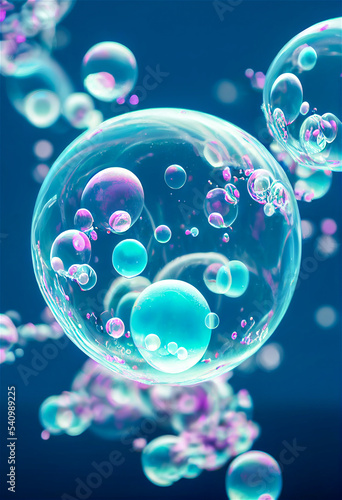 Blue bubble background