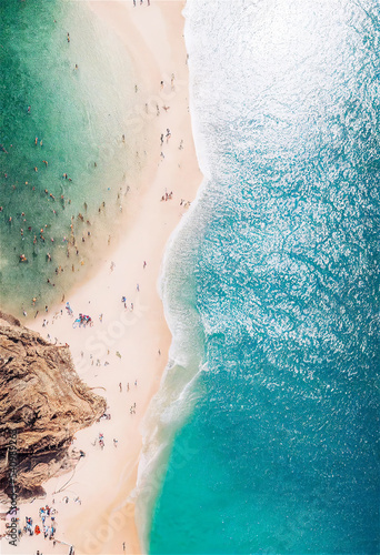 People at the Beach aerial ...