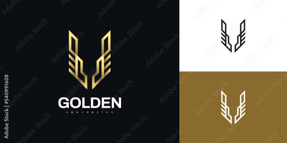 Gold Letter U Monogram Logo Design for Corporate Business Identity Gold Letter U Monogram Logo Design for Corporate Business Identity