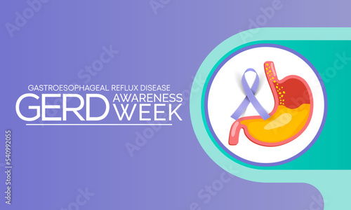 GERD Awareness week (Gastroesophageal reflux disease) is observed every year in November. Vector illustration