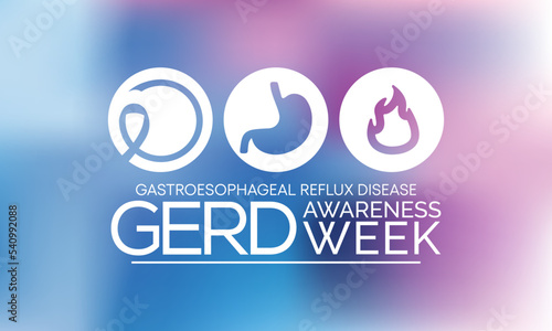 GERD Awareness week (Gastroesophageal reflux disease) is observed every year in November. Vector illustration