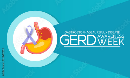 GERD Awareness week (Gastroesophageal reflux disease) is observed every year in November. Vector illustration