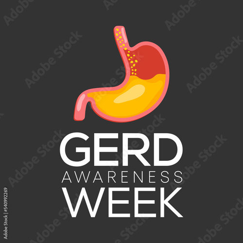 GERD Awareness week (Gastroesophageal reflux disease) is observed every year in November. Vector illustration