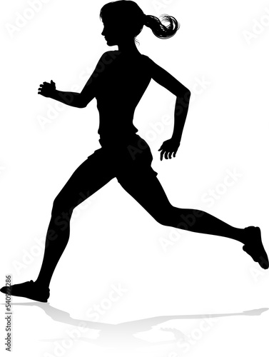 Silhouette Runner Woman Spr...