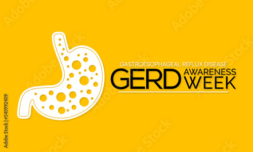 GERD Awareness week (Gastroesophageal reflux disease) is observed every year in November. Vector illustration