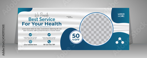 Medical healthcare facebook cover design and web banner template