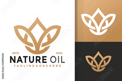 Nature Oil Essential Logo Design, brand identity logos vector, modern logo, Logo Designs Vector Illustration Template