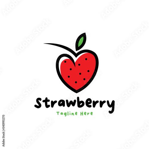 Strawberry Logo Design Concept for Business and Branding. Fresh Fruit Logo Template Vector. Strawberry Logo Template