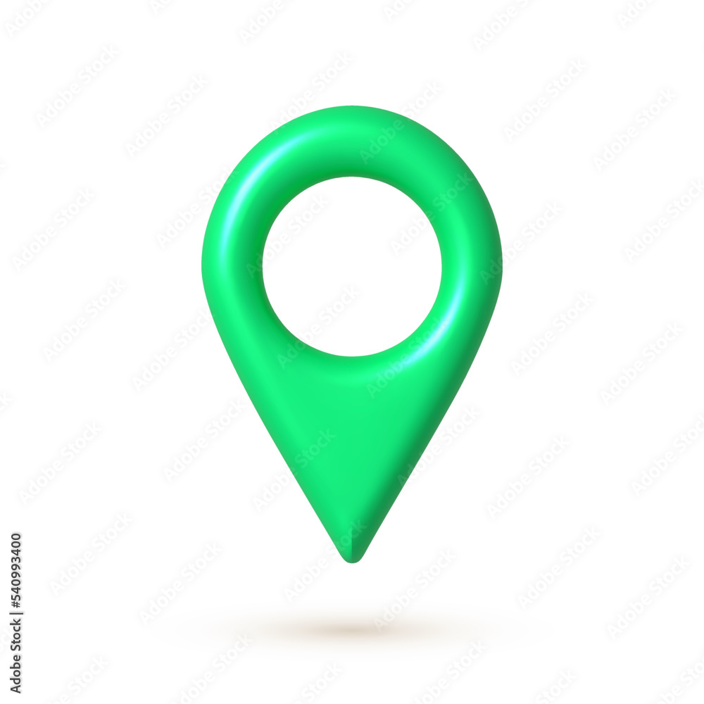 Green 3d map geo pin icon. Web location pointer. 3d realistic vector design element. Green 3d map geo pin icon. Web location pointer. 3d realistic vector design element.