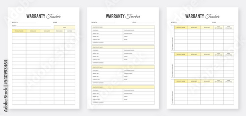 Warranty Tracker Template Design. Product Warranty Tracker. Equipment Warranty Tracker. Guarantee Tracker. Warranty Log Tracker. Minimalist planner pages templates set. Warranty Reminder Tracker.