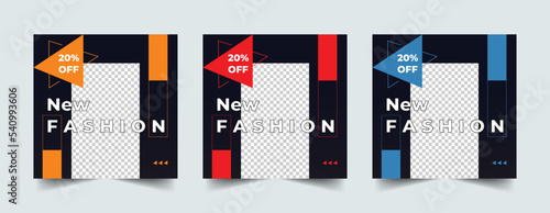 Fashion sale social medial post template design