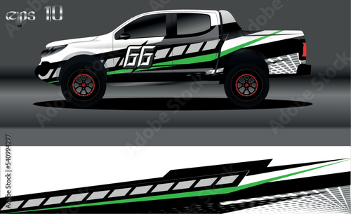 Racing car wrap design vector. Graphic abstract stripe racing background kit designs for wrap vehicle, race car, rally, adventure and livery