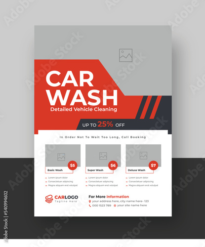 Modern car wash flyer, auto car repair, Car Wash Flyer Template Fully Editable