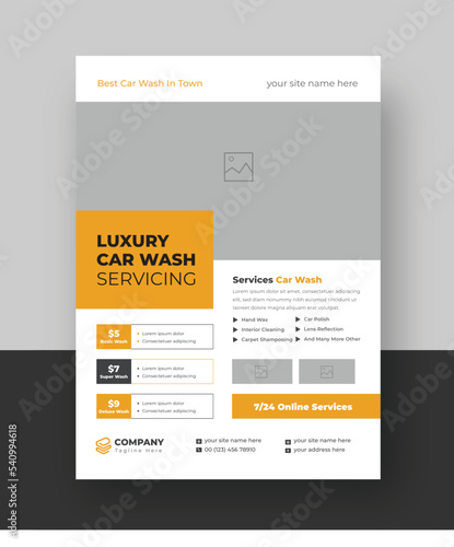 Car Wash Flyer Template, Car Cleaning Service flyer, Car sale flyer