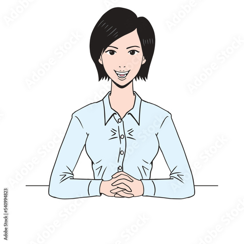 解説する日本人女性