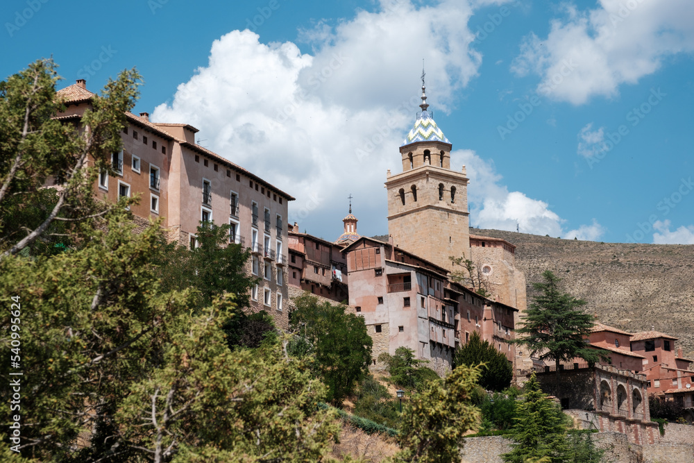 Panoramic view of the town of Albarracin in Teruel (Spain).
